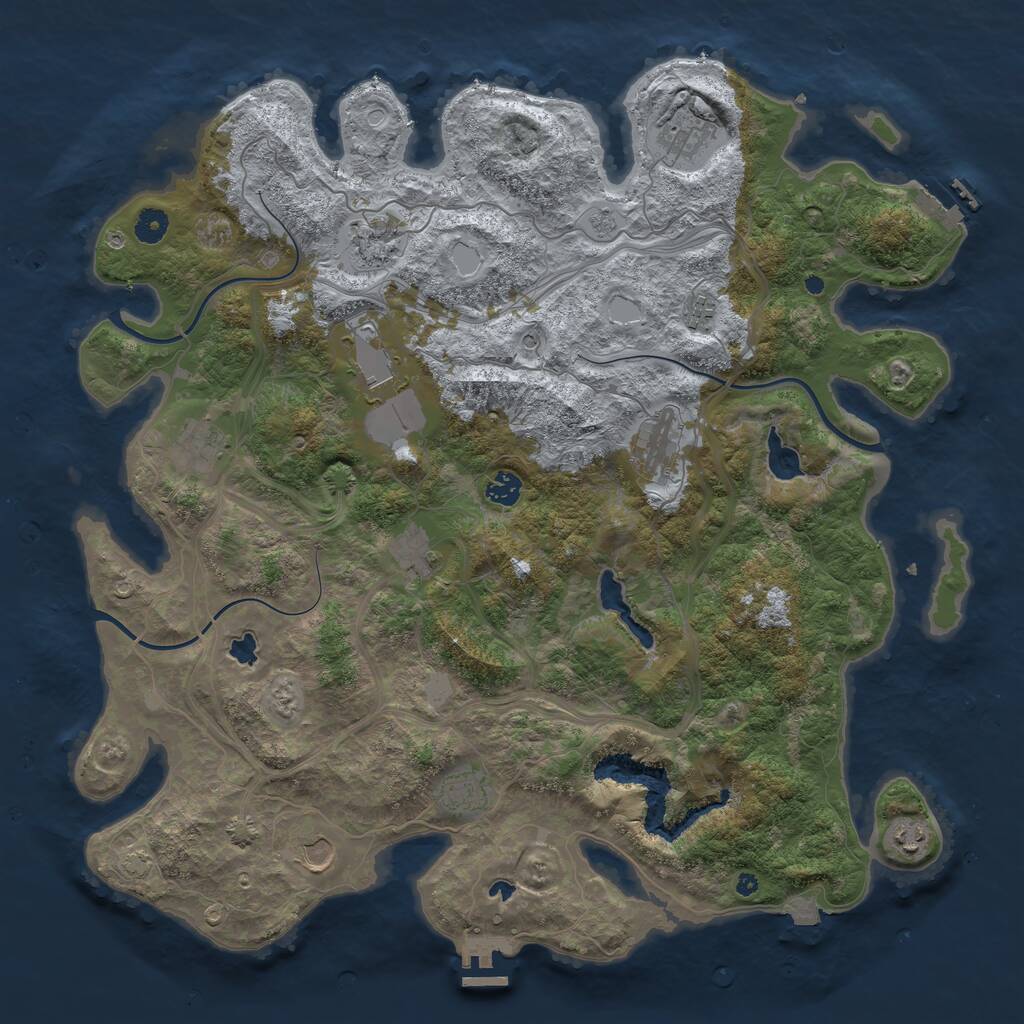Rust Map: Procedural Map, Size: 4500, Seed: 160761, 17 Monuments