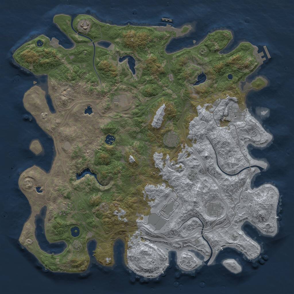 Rust Map: Procedural Map, Size: 4500, Seed: 5599261, 15 Monuments