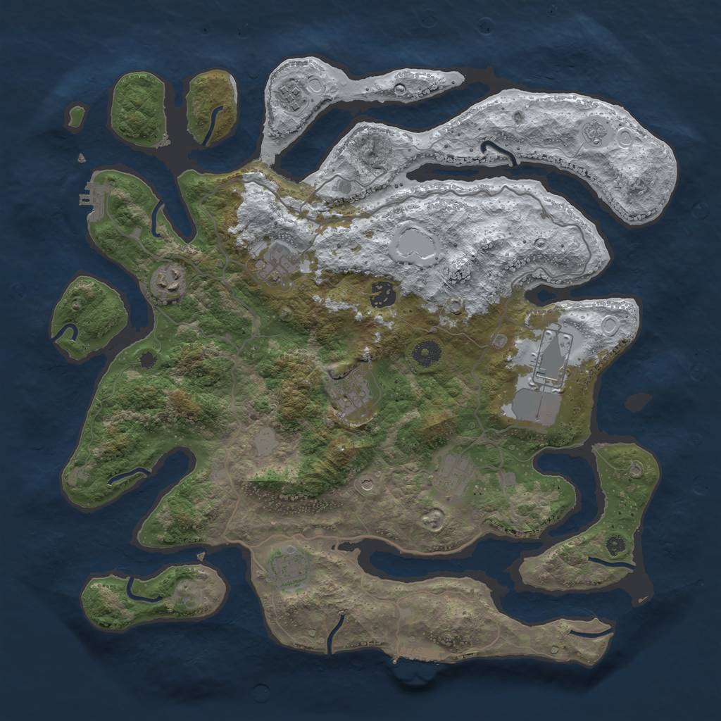 Rust Map: Procedural Map, Size: 4000, Seed: 98130588, 17 Monuments