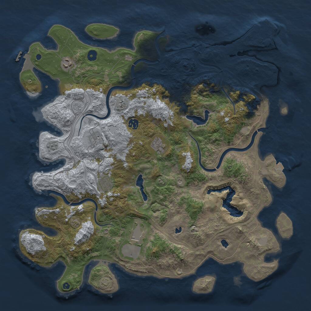 Rust Map: Procedural Map, Size: 4500, Seed: 2708187, 13 Monuments