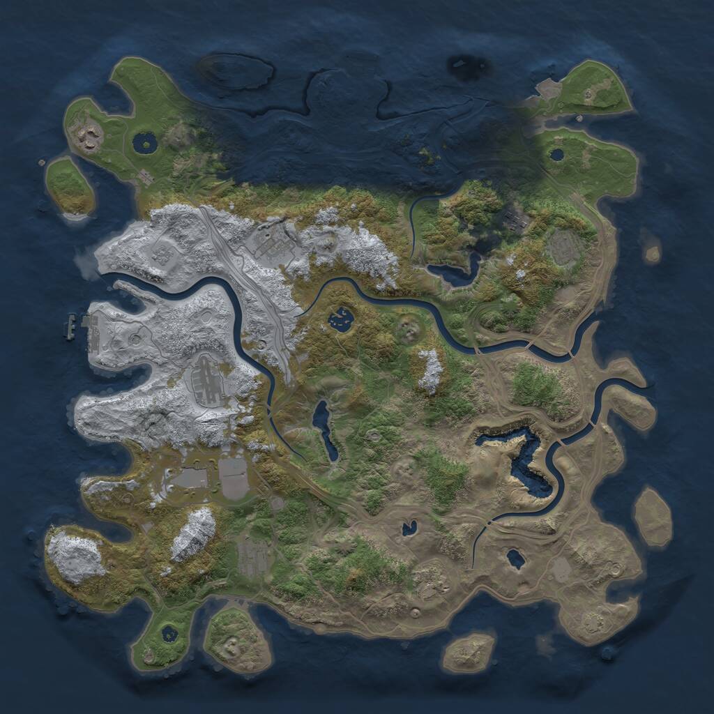 Rust Map: Procedural Map, Size: 4500, Seed: 2708187, 15 Monuments