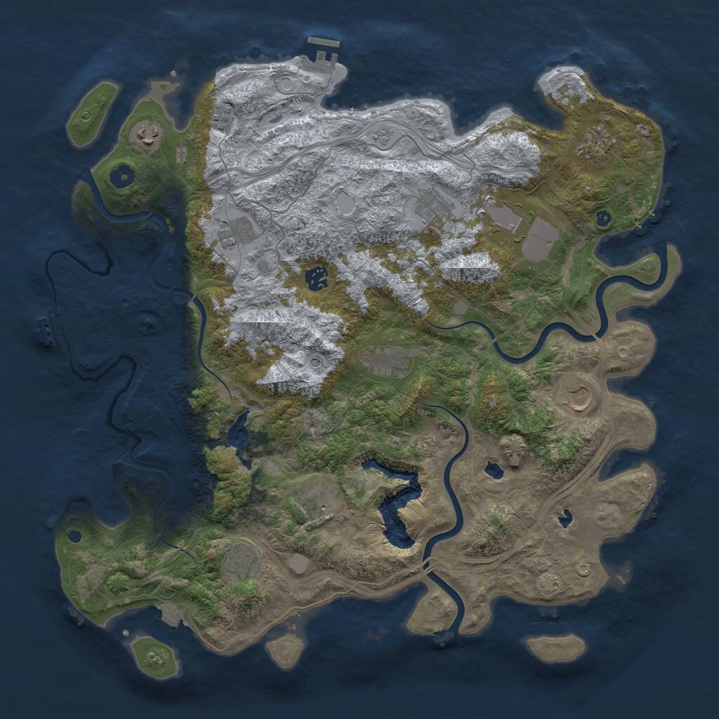 Rust Map: Procedural Map, Size: 4500, Seed: 36847, 17 Monuments