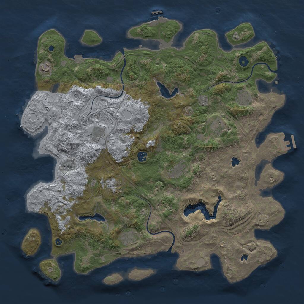 Rust Map: Procedural Map, Size: 4500, Seed: 5263434, 15 Monuments