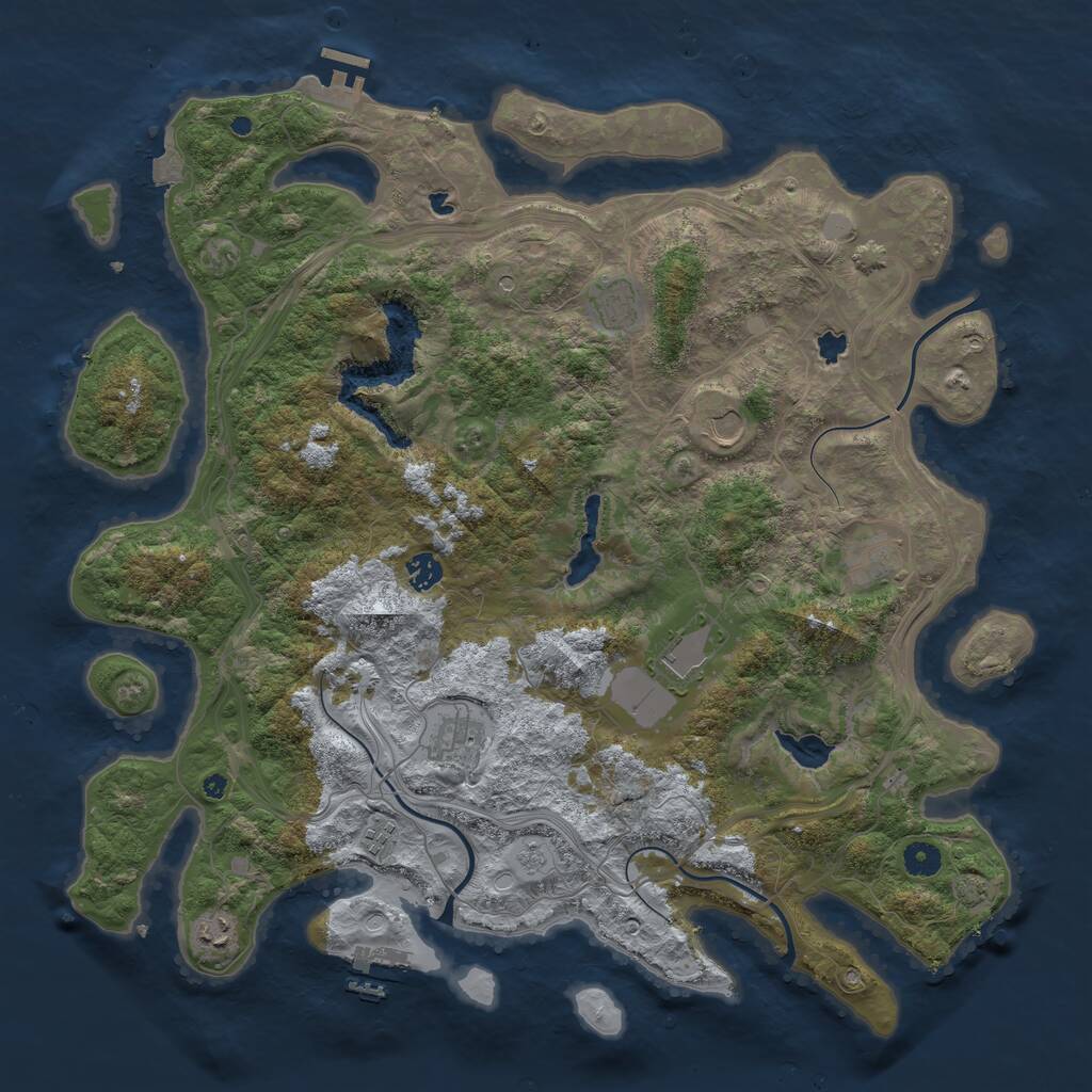 Rust Map: Procedural Map, Size: 4500, Seed: 3461473, 14 Monuments