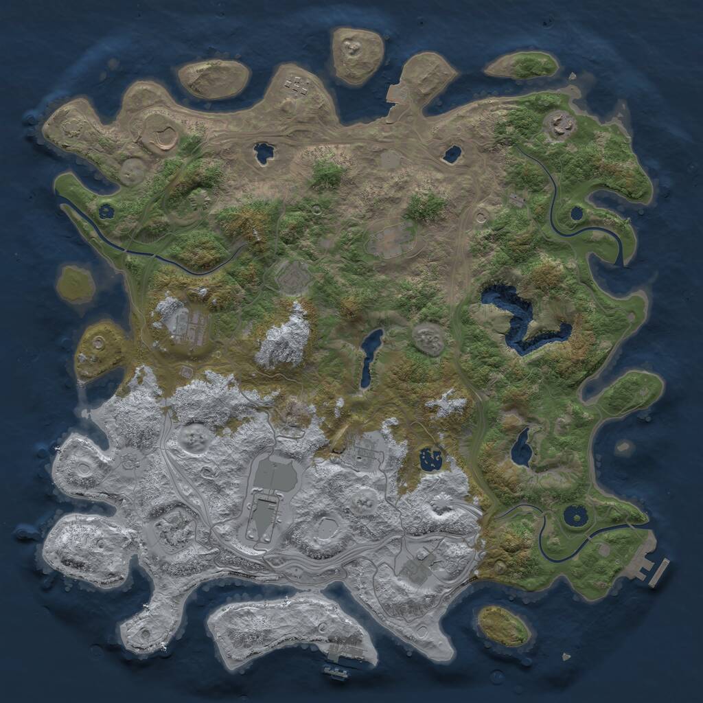 Rust Map: Procedural Map, Size: 4500, Seed: 2512063, 17 Monuments