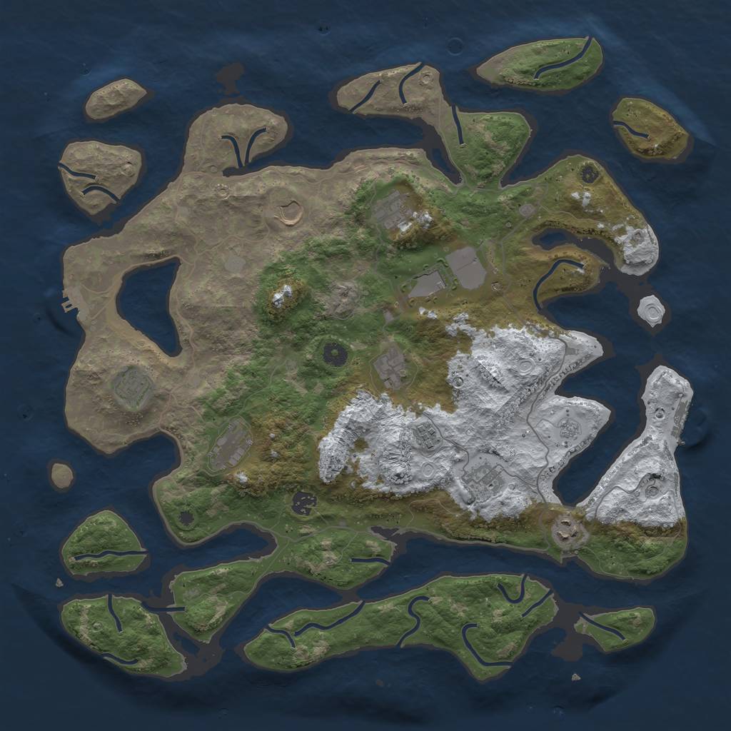 Rust Map: Procedural Map, Size: 4500, Seed: 1117760, 19 Monuments