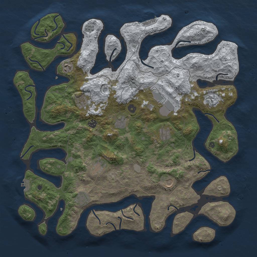 Rust Map: Procedural Map, Size: 4500, Seed: 5409527, 20 Monuments