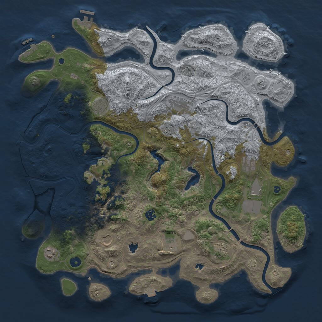 Rust Map: Procedural Map, Size: 4500, Seed: 783168, 16 Monuments