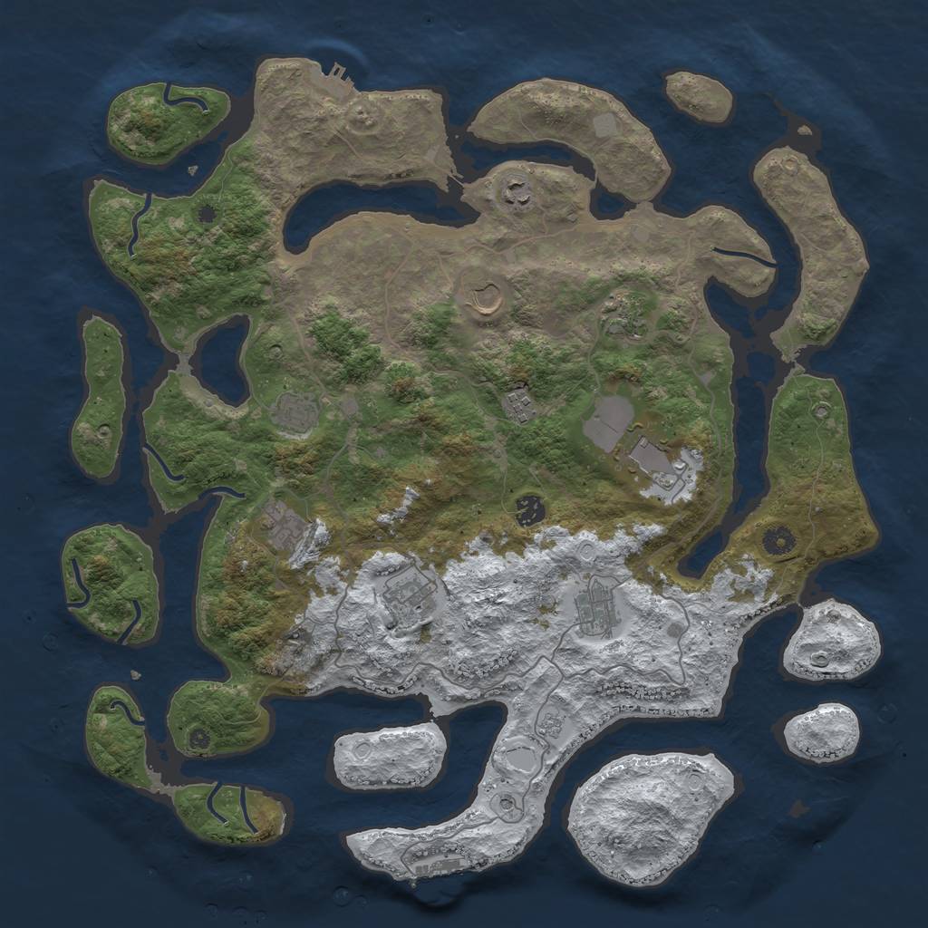 Rust Map: Procedural Map, Size: 4500, Seed: 2975770, 19 Monuments