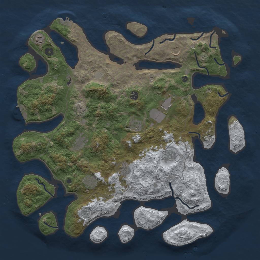 Rust Map: Procedural Map, Size: 4500, Seed: 900547, 19 Monuments