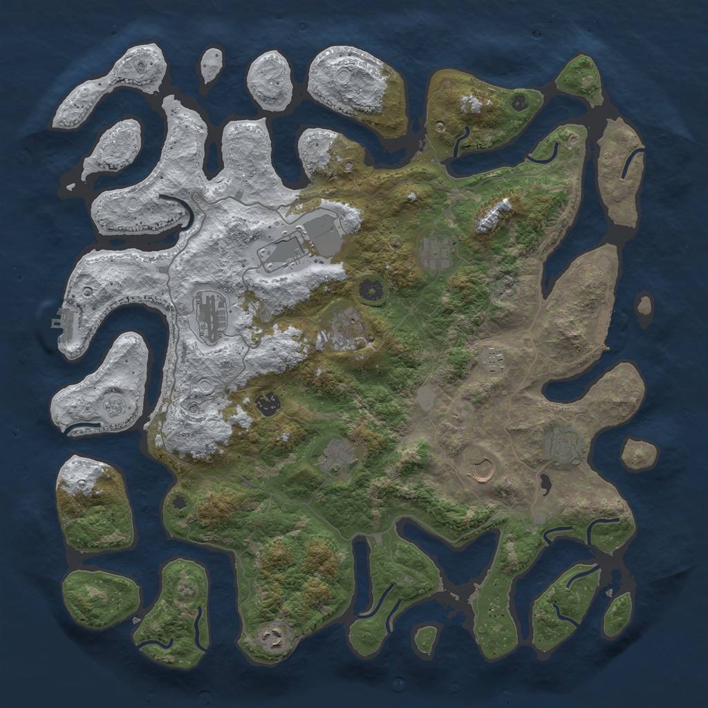 Rust Map: Procedural Map, Size: 4500, Seed: 1283254, 19 Monuments