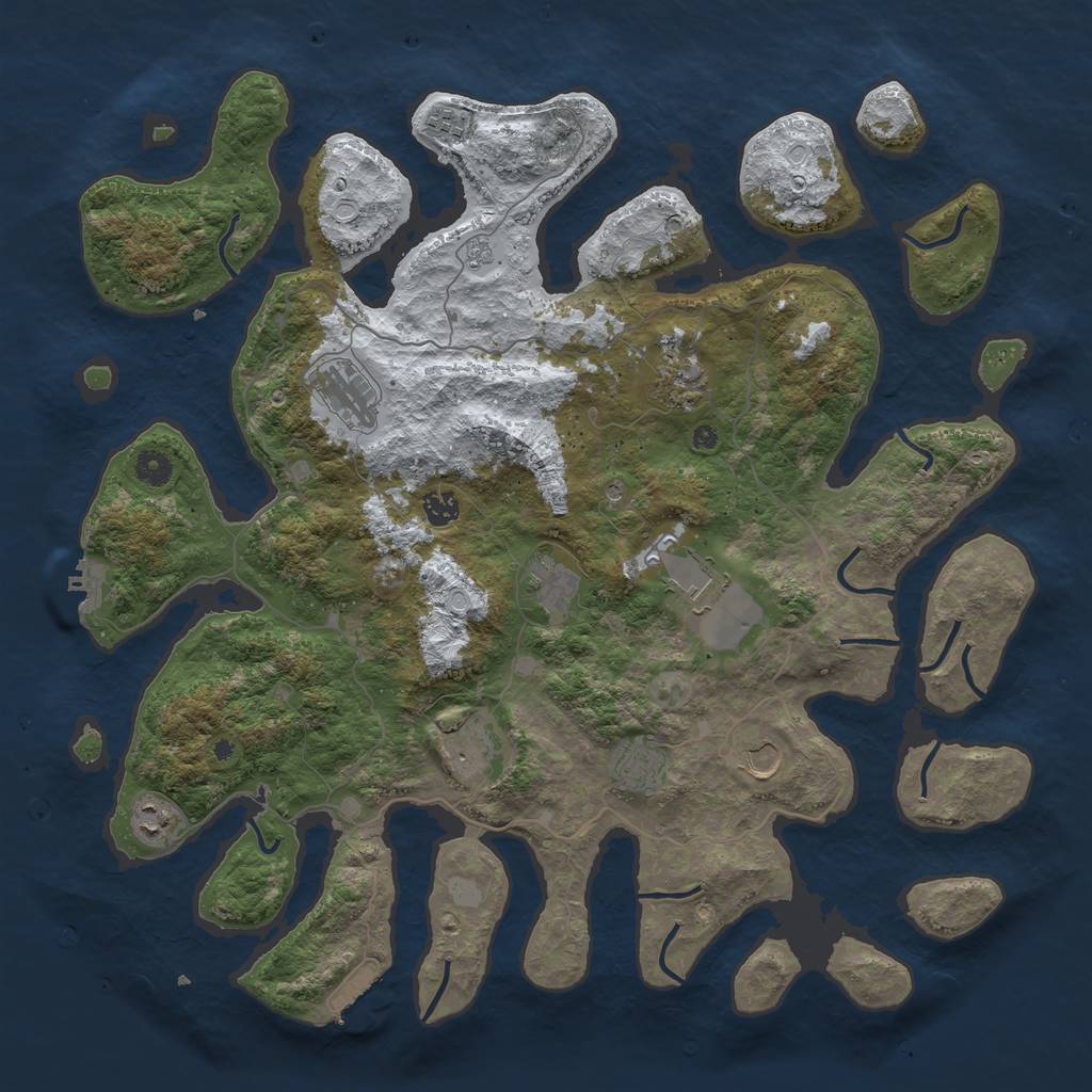 Rust Map: Procedural Map, Size: 4500, Seed: 4348795, 19 Monuments