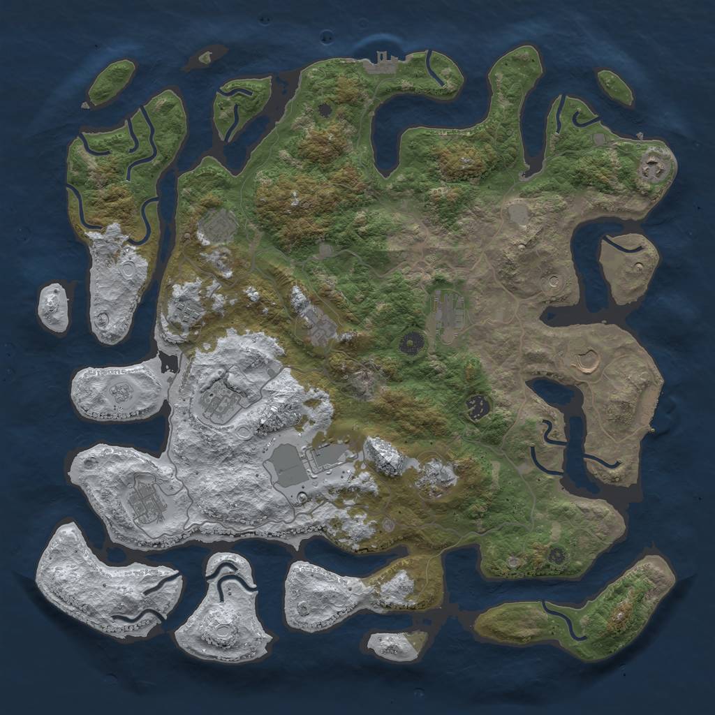 Rust Map: Procedural Map, Size: 4500, Seed: 5288936, 20 Monuments