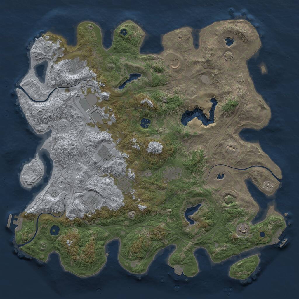 Rust Map: Procedural Map, Size: 4500, Seed: 5311462, 16 Monuments