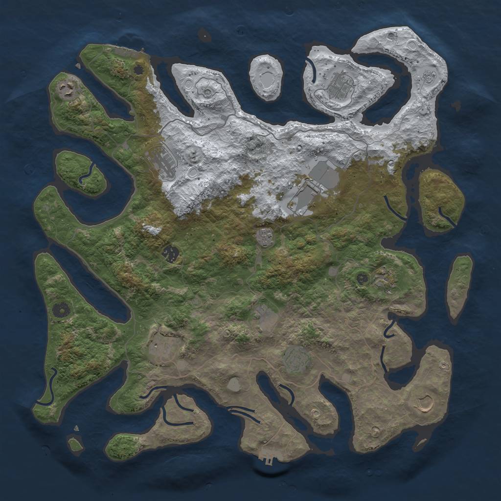 Rust Map: Procedural Map, Size: 4500, Seed: 1275084, 20 Monuments