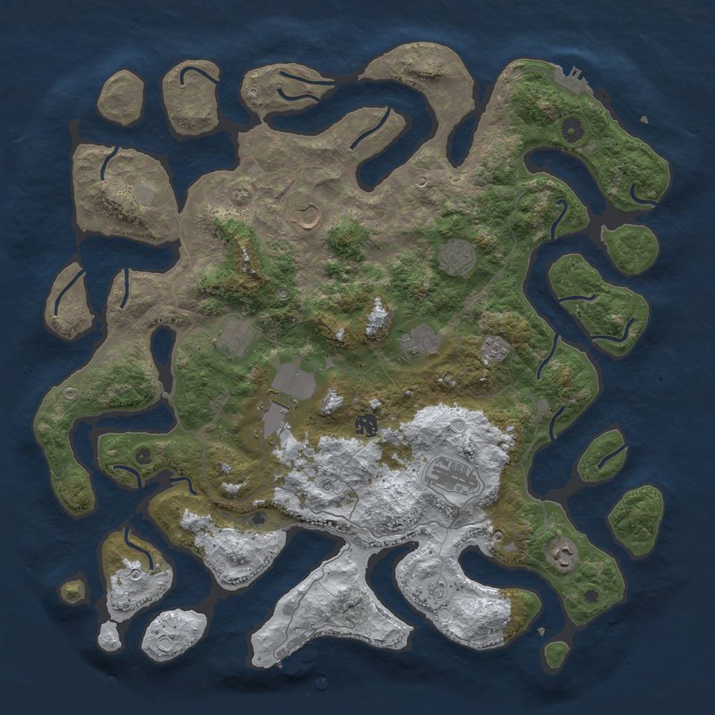 Rust Map: Procedural Map, Size: 4500, Seed: 5825513, 18 Monuments