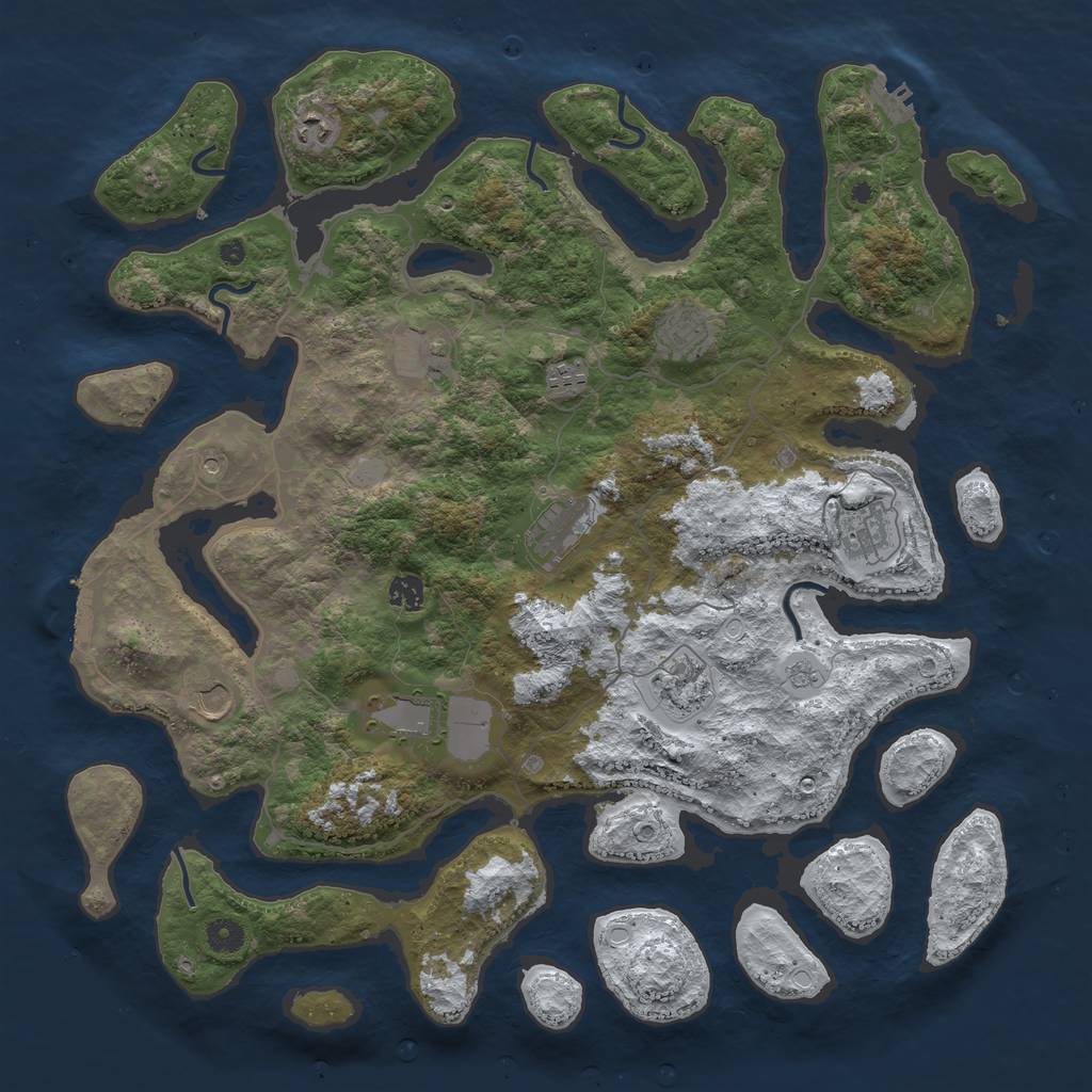 Rust Map: Procedural Map, Size: 4500, Seed: 2023719, 19 Monuments