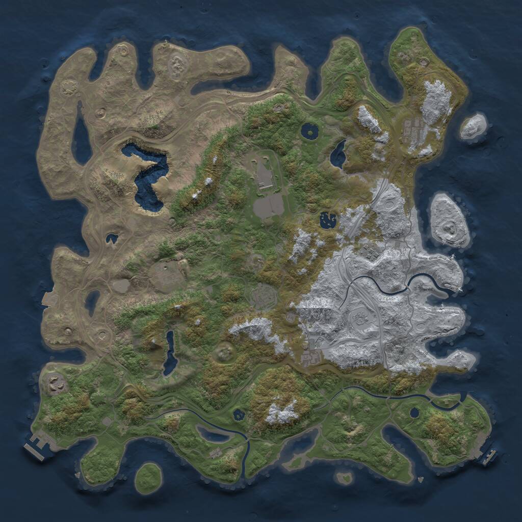 Rust Map: Procedural Map, Size: 4500, Seed: 324780, 14 Monuments