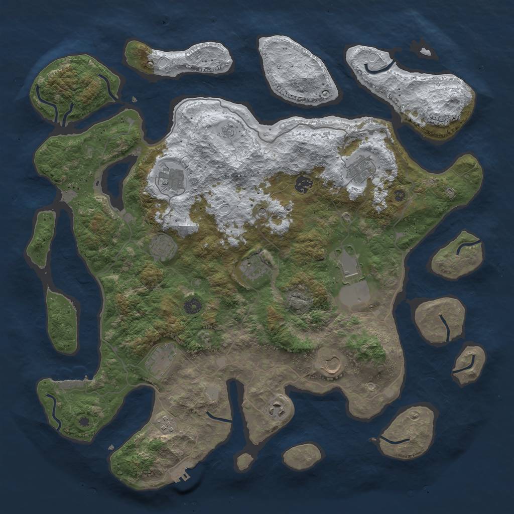 Rust Map: Procedural Map, Size: 4500, Seed: 5865458, 19 Monuments