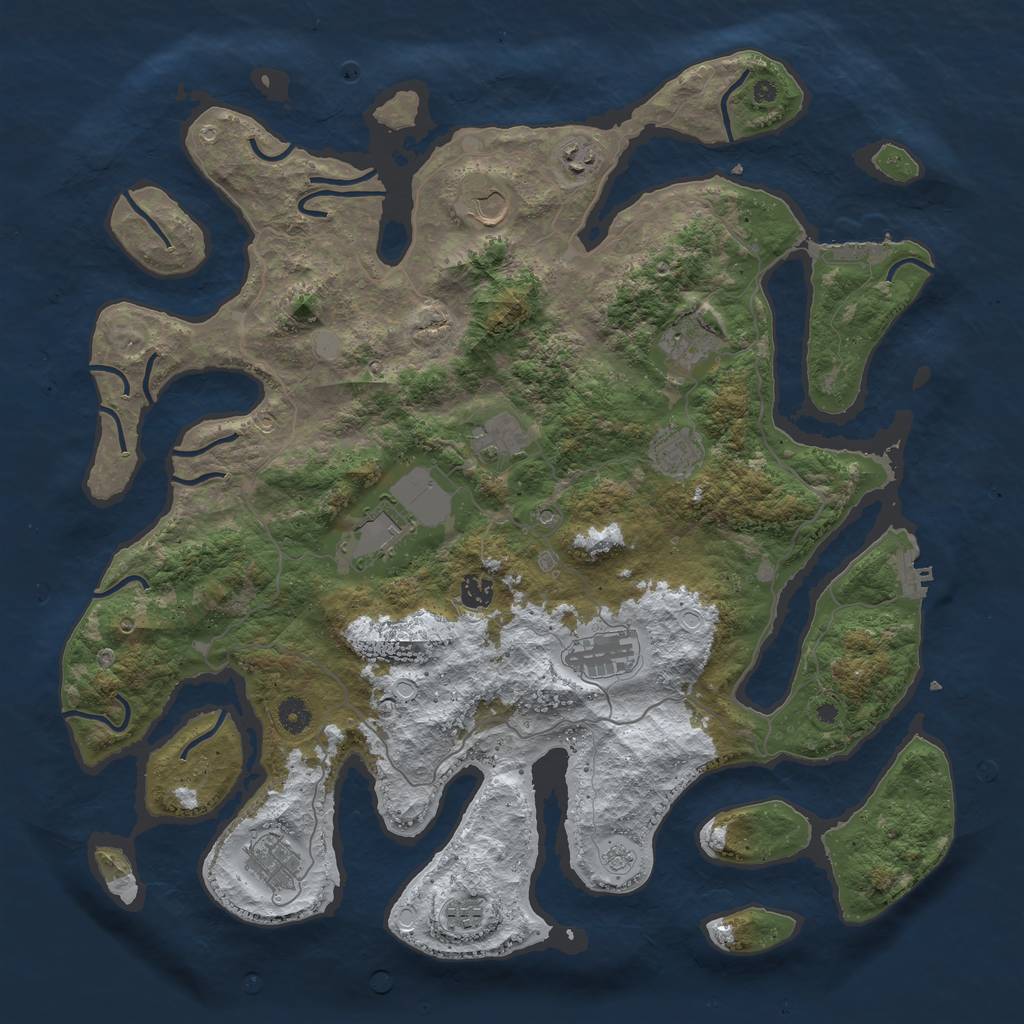 Rust Map: Procedural Map, Size: 4500, Seed: 3812900, 19 Monuments