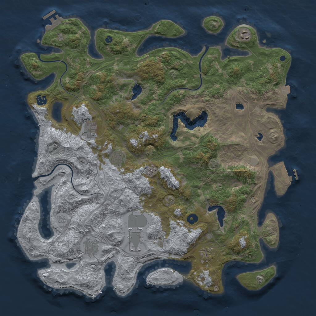 Rust Map: Procedural Map, Size: 4500, Seed: 796194, 14 Monuments
