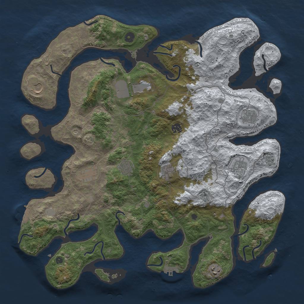 Rust Map: Procedural Map, Size: 4500, Seed: 6445336, 19 Monuments