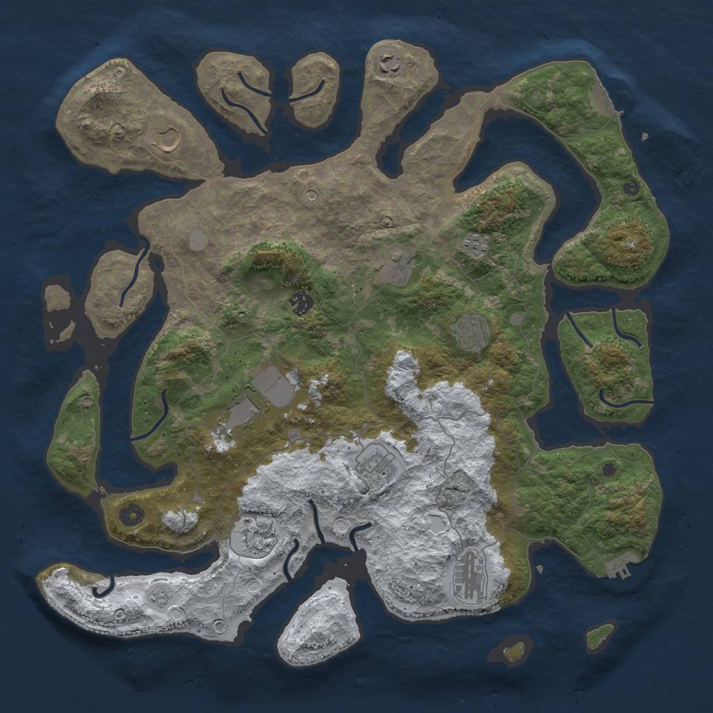Rust Map: Procedural Map, Size: 4500, Seed: 3631432, 19 Monuments