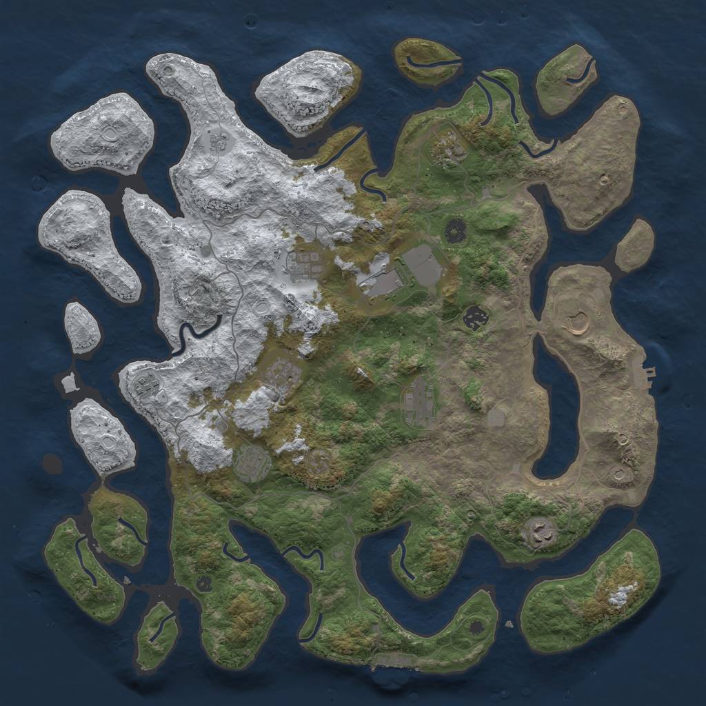 Rust Map: Procedural Map, Size: 4500, Seed: 3202747, 19 Monuments