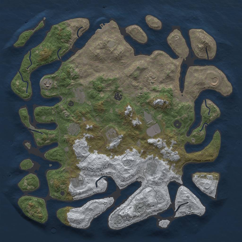 Rust Map: Procedural Map, Size: 4500, Seed: 1862162, 19 Monuments