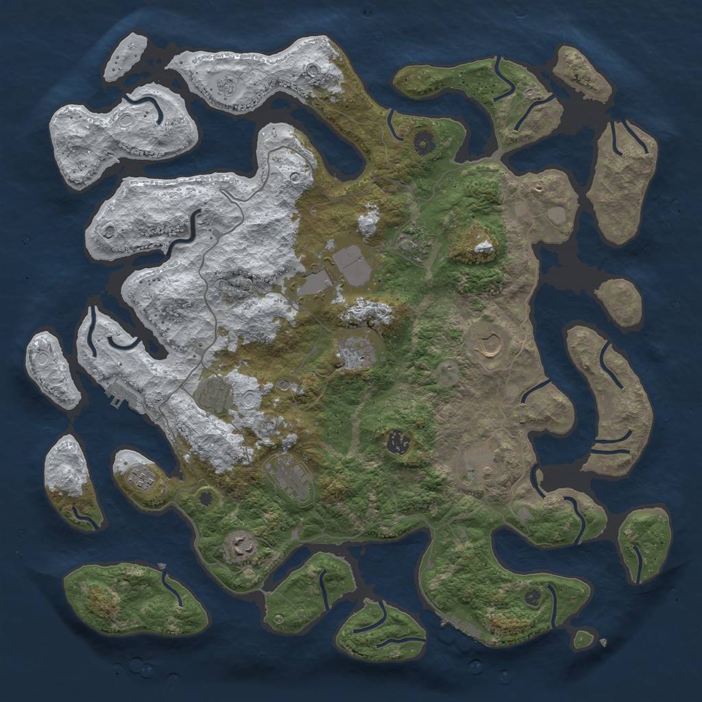 Rust Map: Procedural Map, Size: 4500, Seed: 5563778, 19 Monuments