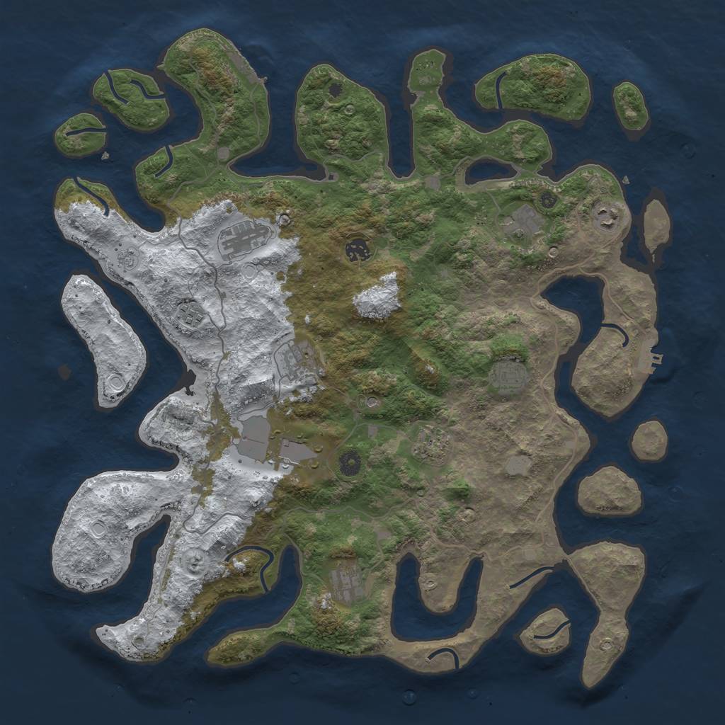 Rust Map: Procedural Map, Size: 4500, Seed: 1873962, 19 Monuments