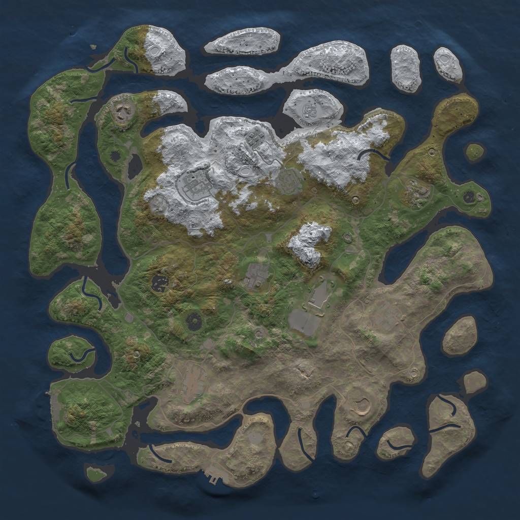 Rust Map: Procedural Map, Size: 4500, Seed: 1904165, 20 Monuments
