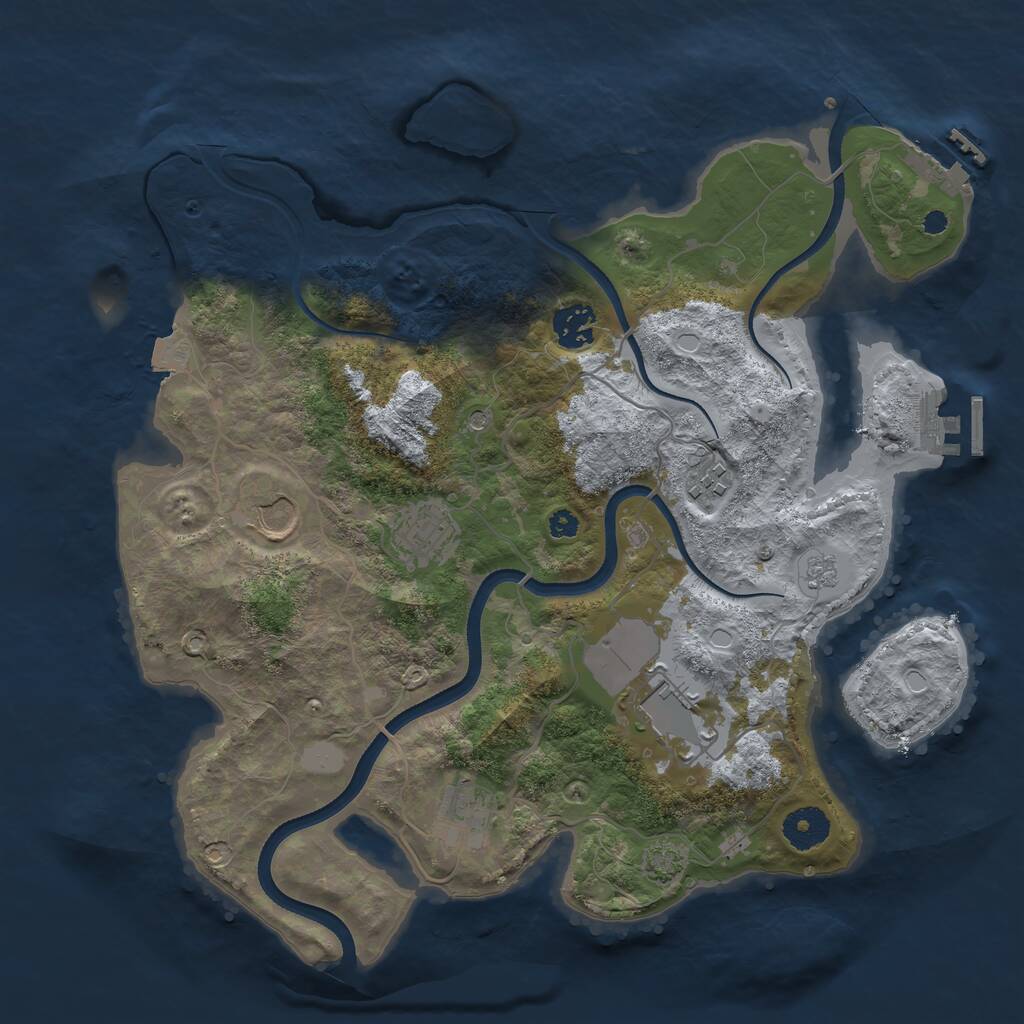 Rust Map: Procedural Map, Size: 3500, Seed: 586, 12 Monuments