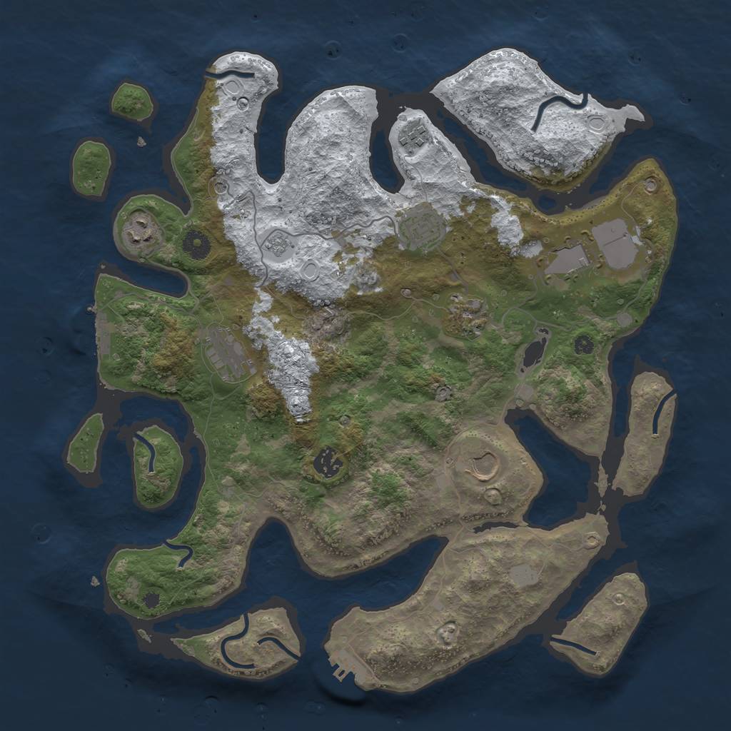 Rust Map: Procedural Map, Size: 3850, Seed: 12550820, 17 Monuments