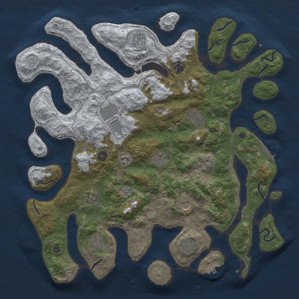 Rust Map: Procedural Map, Size: 4500, Seed: 5072325, 20 Monuments