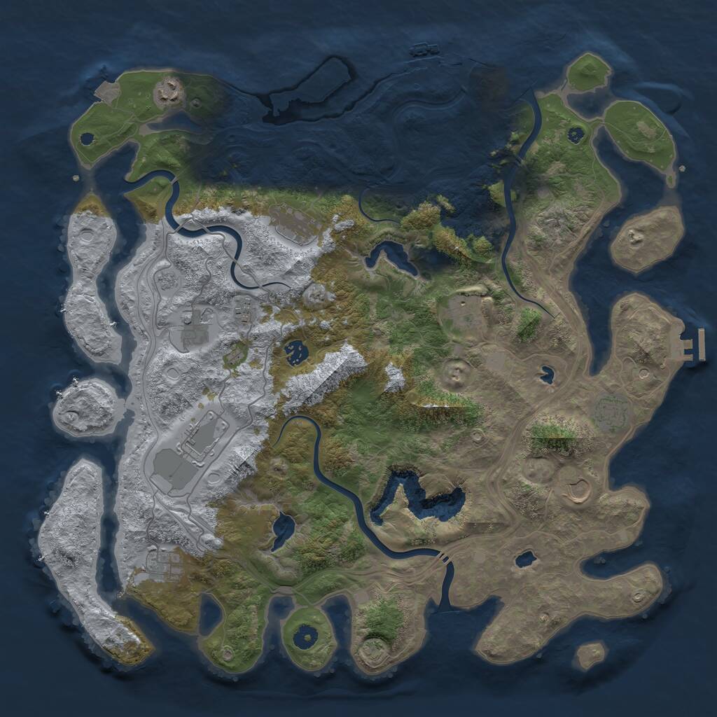 Rust Map: Procedural Map, Size: 4500, Seed: 3479526, 16 Monuments