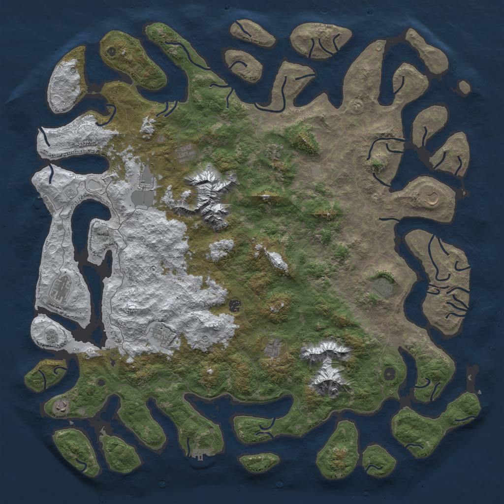 Rust Map: Procedural Map, Size: 6000, Seed: 1147483645, 20 Monuments