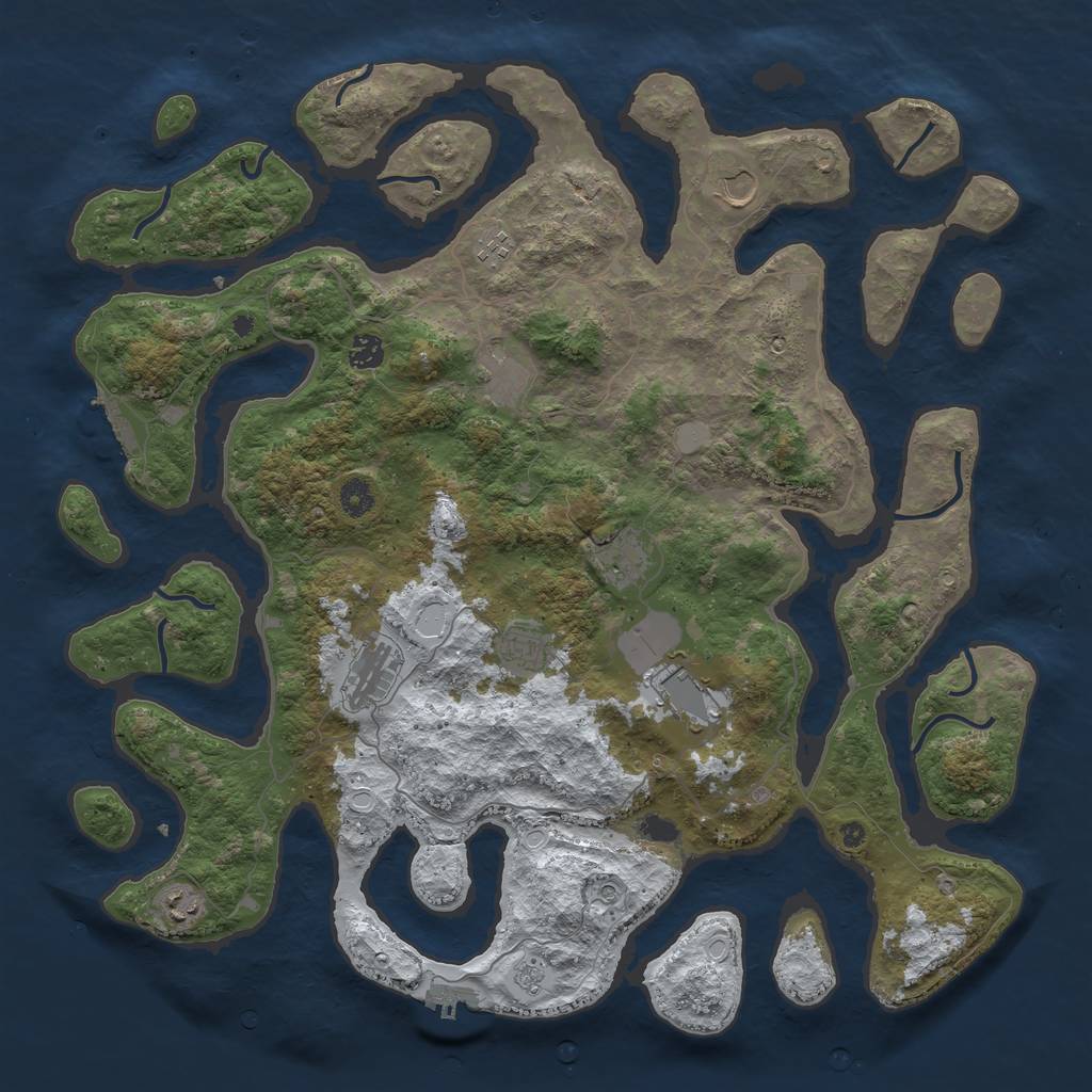 Rust Map: Procedural Map, Size: 4500, Seed: 232345, 18 Monuments
