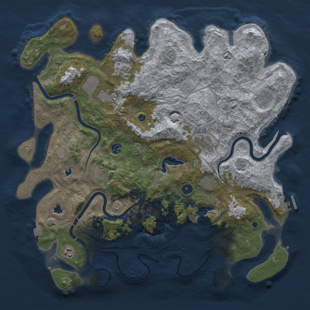 Rust Map: Procedural Map, Size: 4500, Seed: 2308820, 14 Monuments