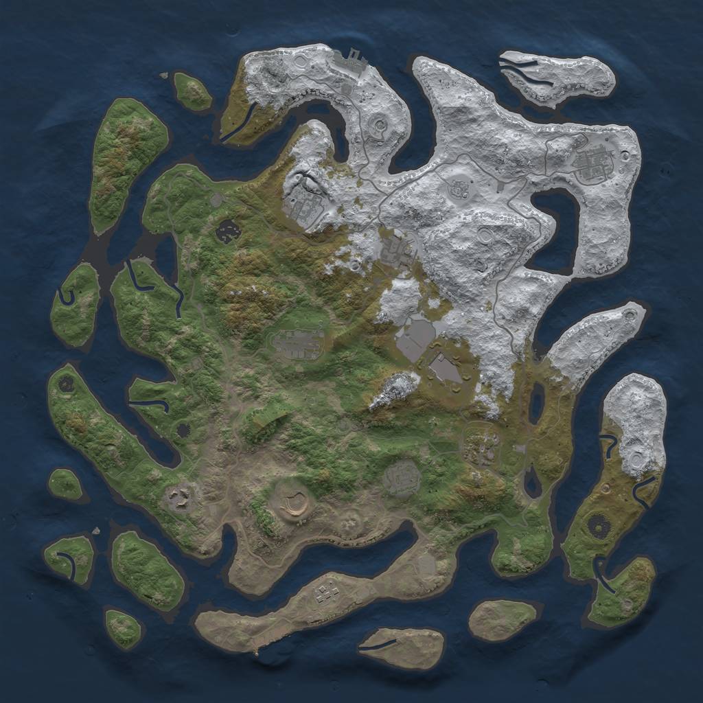Rust Map: Procedural Map, Size: 4500, Seed: 770491, 20 Monuments