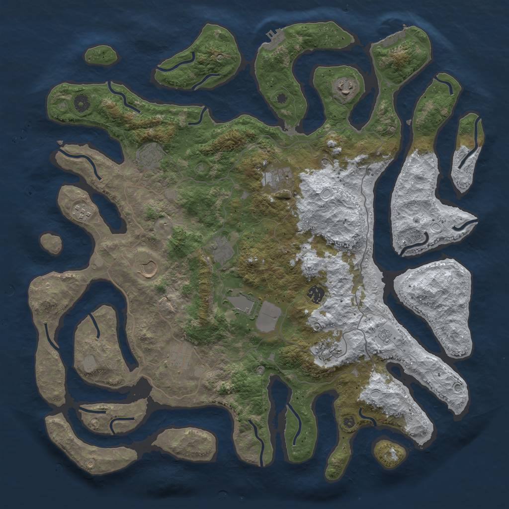 Rust Map: Procedural Map, Size: 4500, Seed: 4654612, 19 Monuments