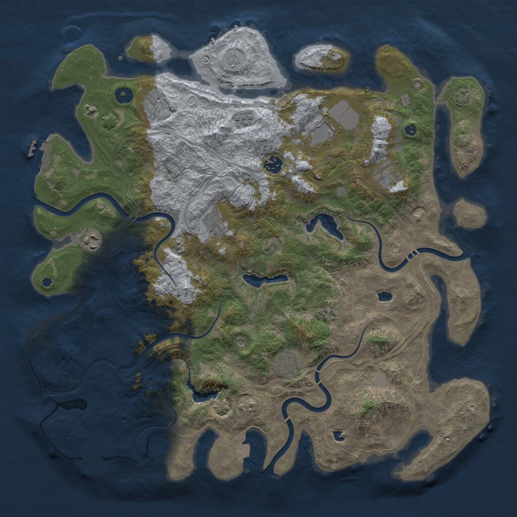 Rust Map: Procedural Map, Size: 4500, Seed: 1548507, 15 Monuments