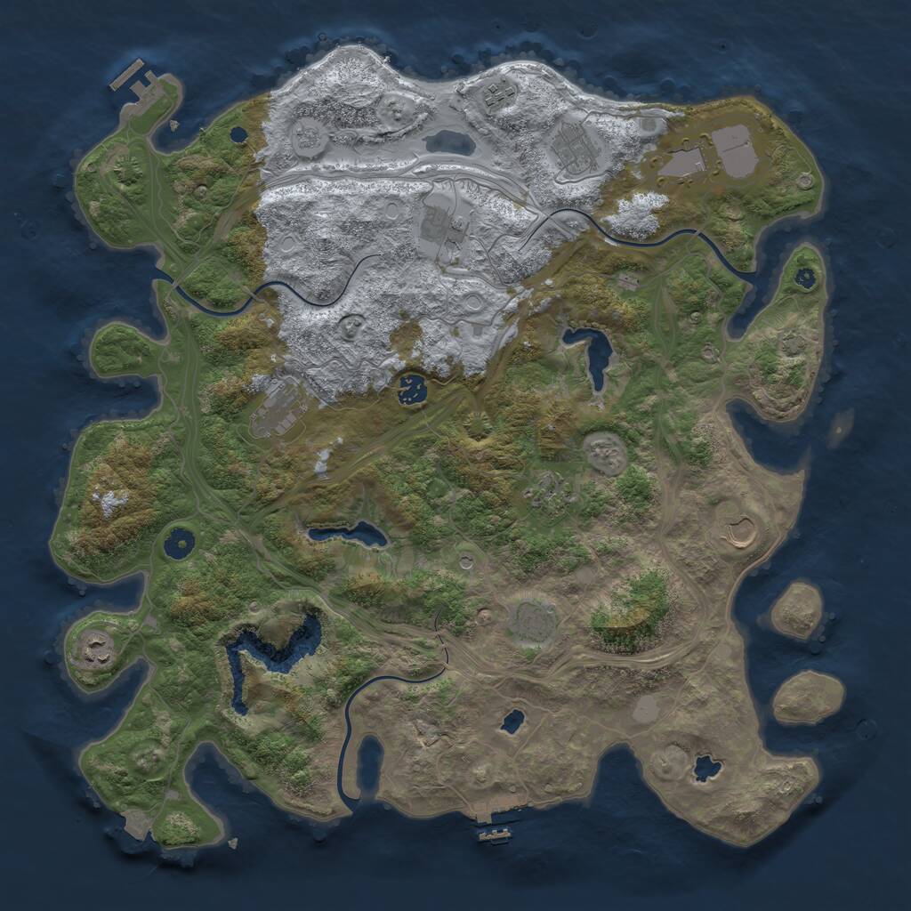 Rust Map: Procedural Map, Size: 4500, Seed: 1498318, 16 Monuments