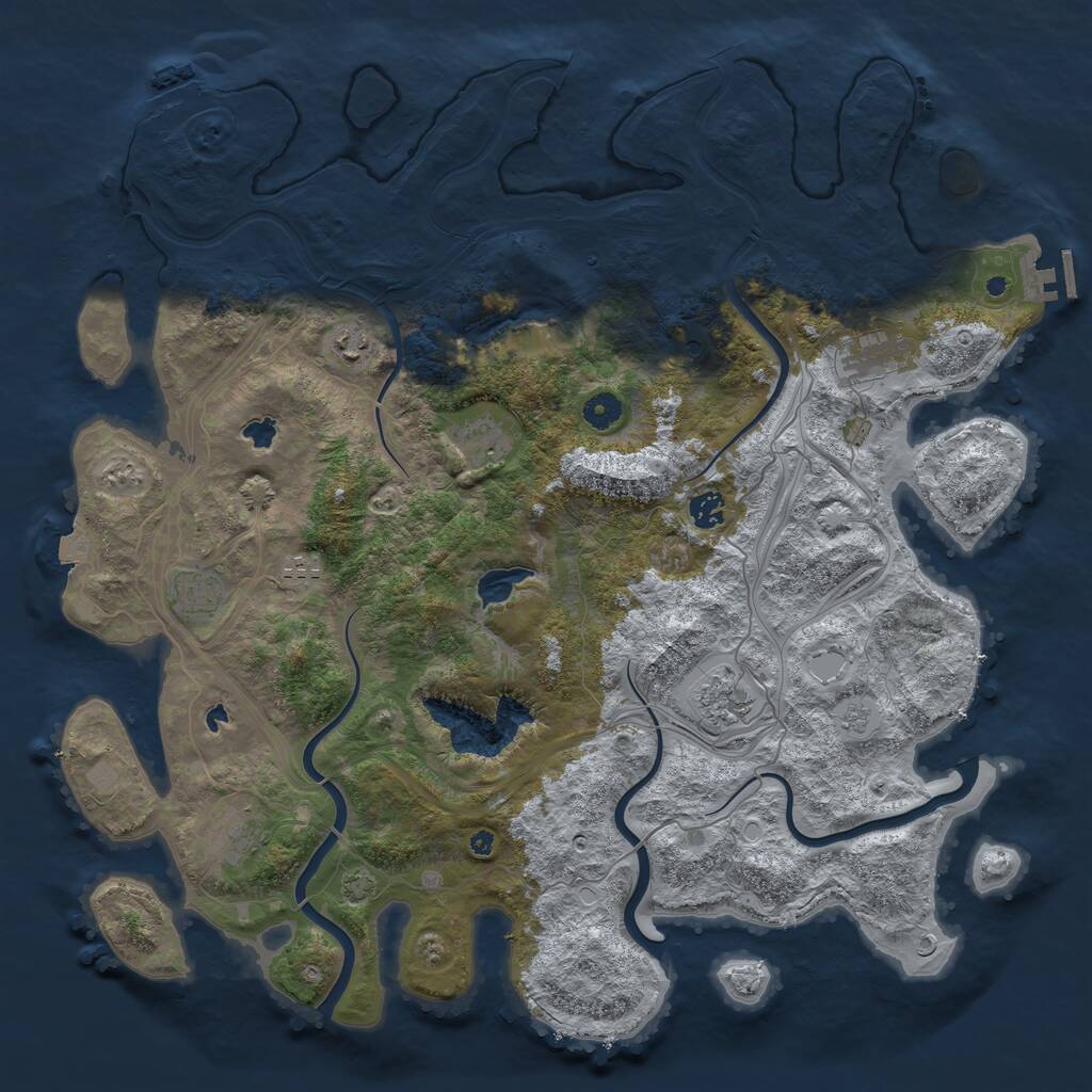 Rust Map: Procedural Map, Size: 4500, Seed: 2402423, 14 Monuments