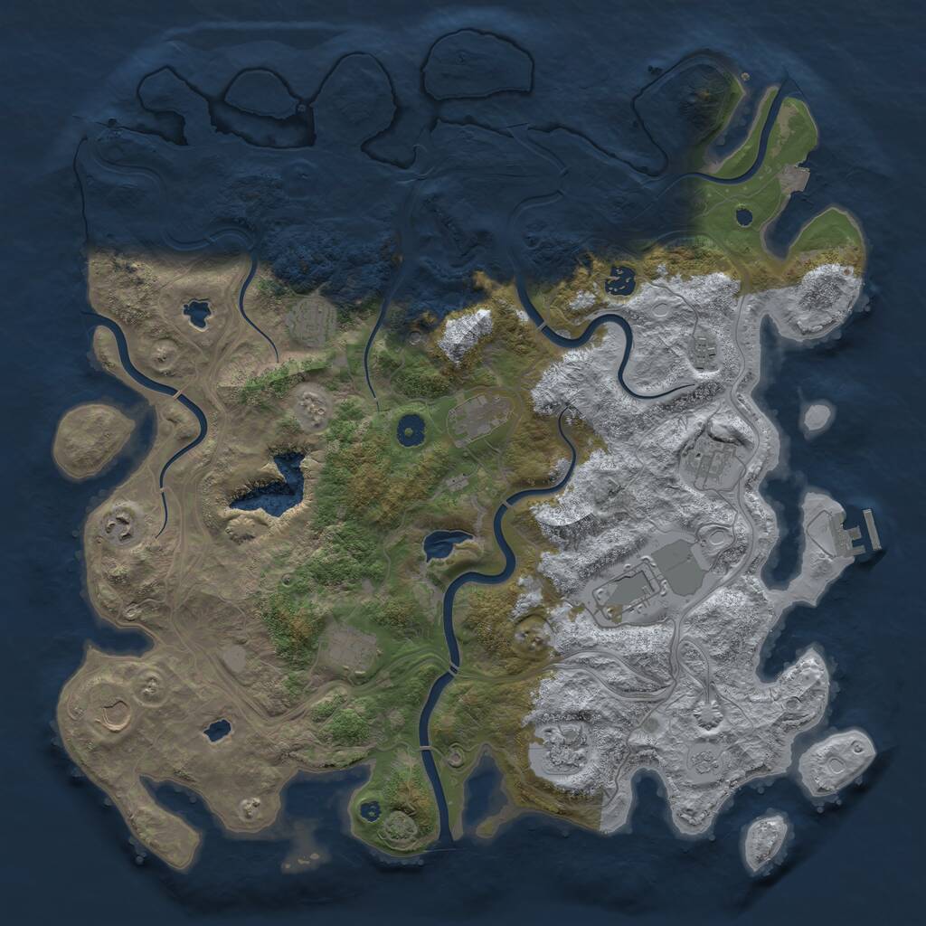 Rust Map: Procedural Map, Size: 4500, Seed: 5619703, 15 Monuments