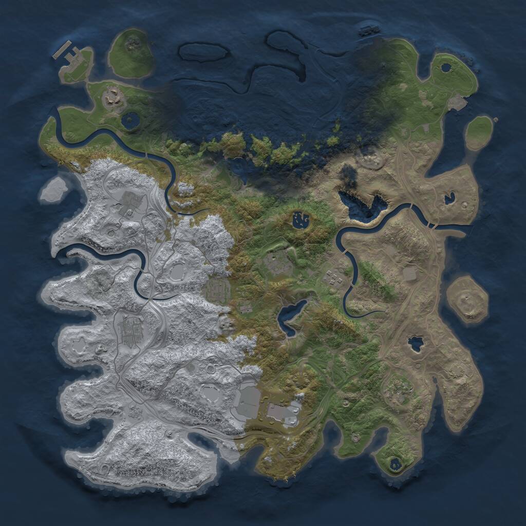 Rust Map: Procedural Map, Size: 4500, Seed: 1574440, 15 Monuments