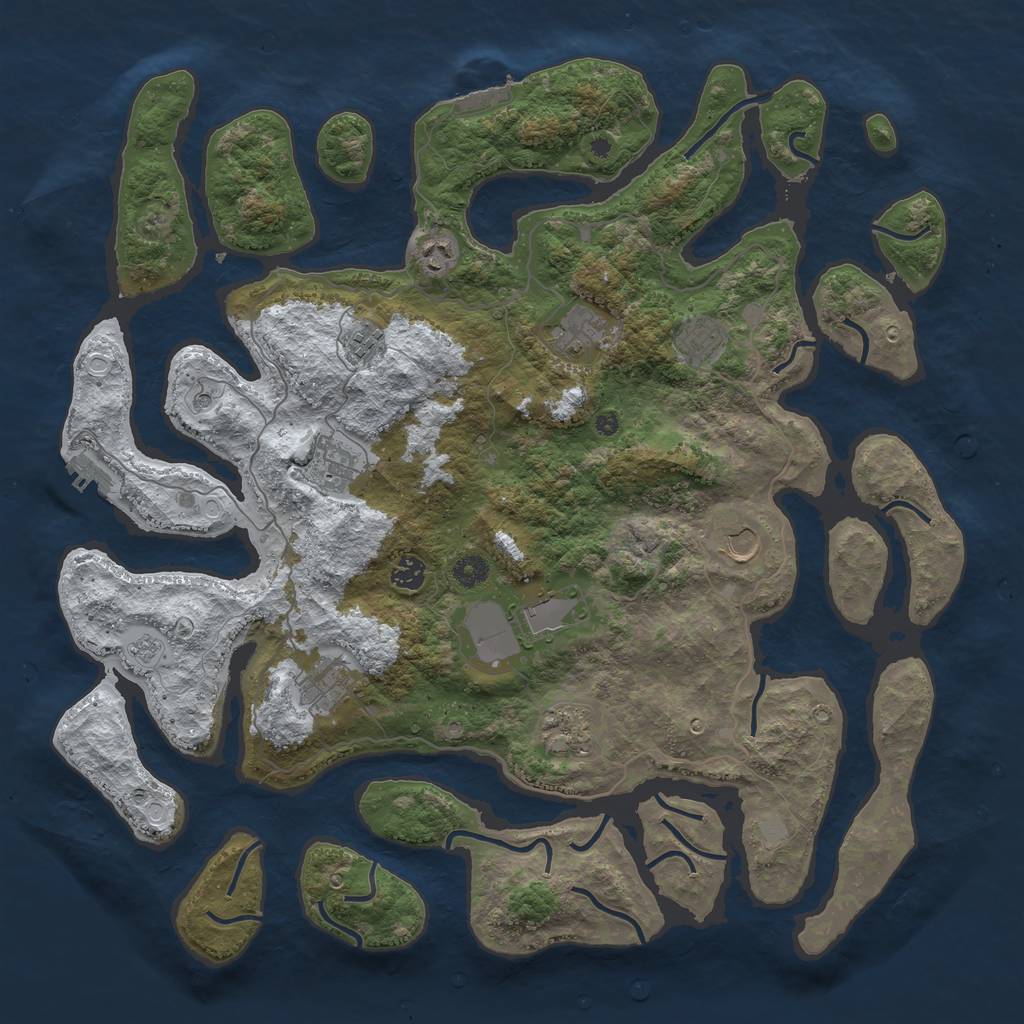 Rust Map: Procedural Map, Size: 4500, Seed: 2914325, 19 Monuments