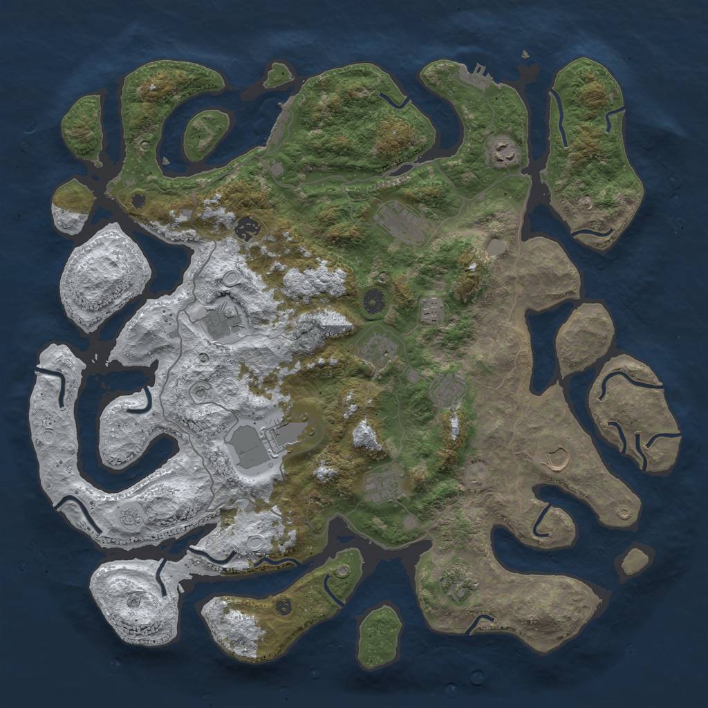 Rust Map: Procedural Map, Size: 4500, Seed: 1880439, 20 Monuments