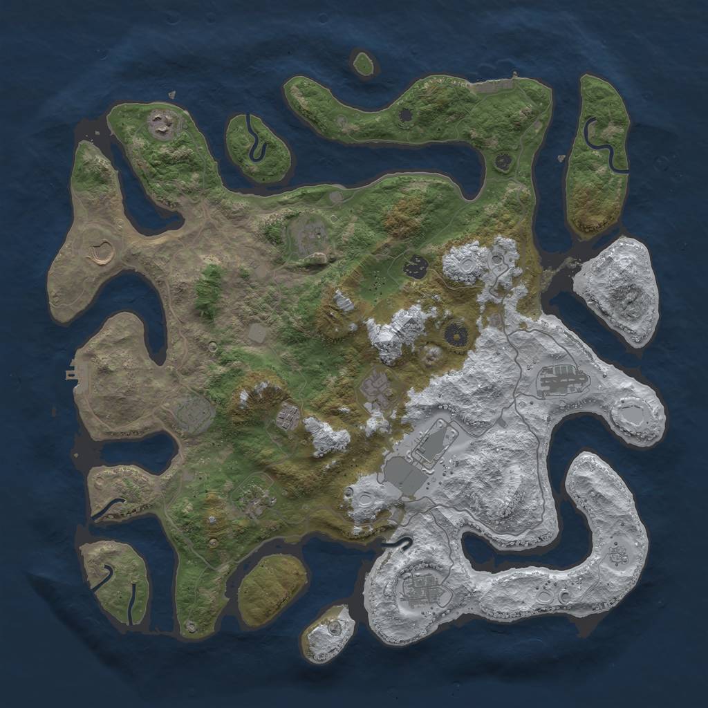 Rust Map: Procedural Map, Size: 4500, Seed: 583050, 20 Monuments