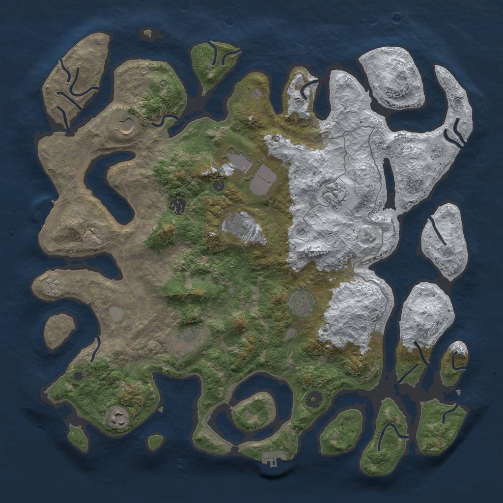 Rust Map: Procedural Map, Size: 4500, Seed: 1589602, 18 Monuments